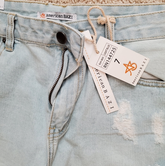 American Bazi Distressed Many Holes Jeans Sz 7 - Picture 3 of 4